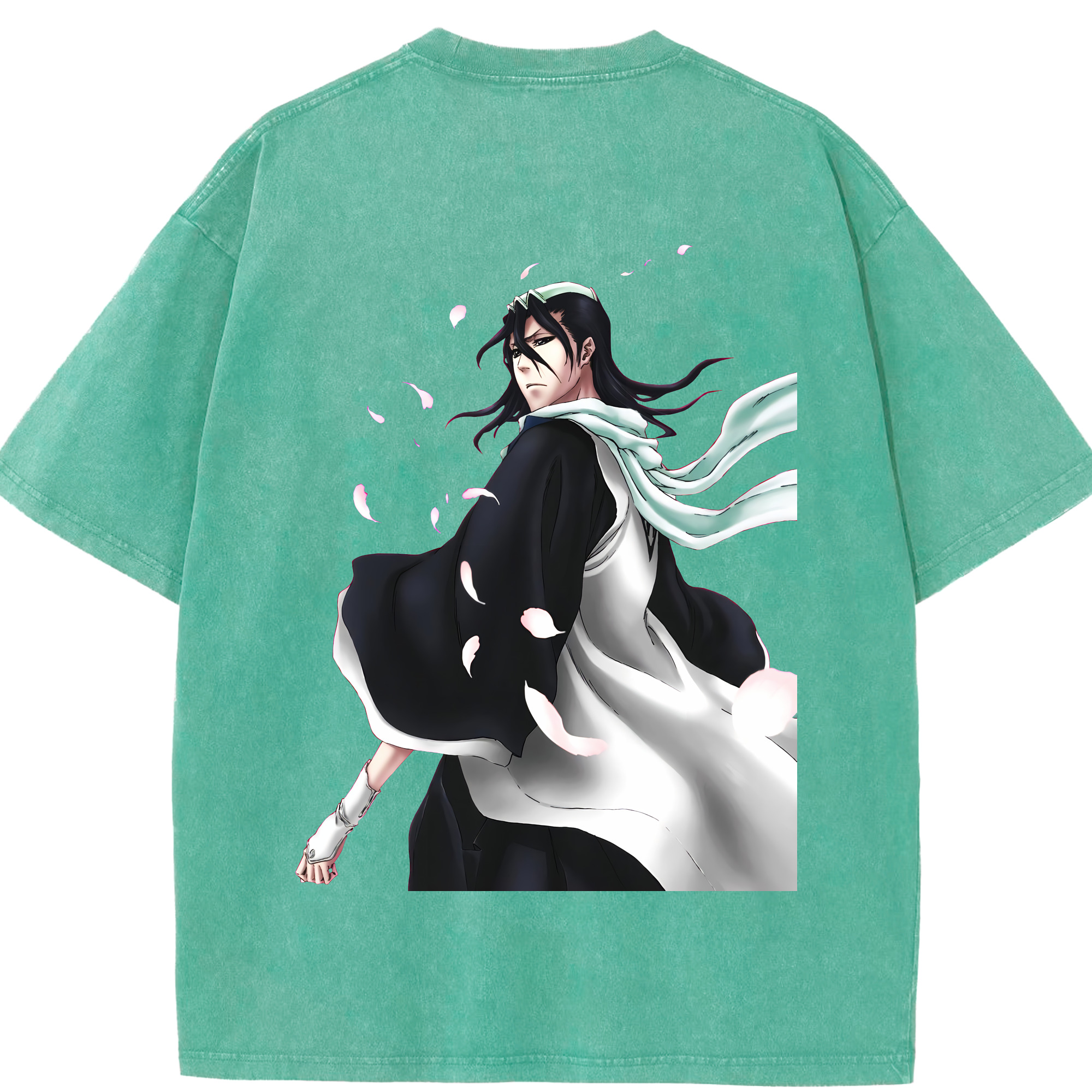 （画像用） ブリーチ くちき びゃくや BLEACH Kuchiki Byakuya 綿100% ヴィンテージ風 半袖Tシャツ（背面プリント）